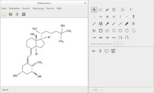 Abbildung 4: Mit dem in den Gnome Chemistry Utils enthaltenen GChemPaint erstellen Sie auch aufwendige Strukturformeln ohne großen Aufwand.
