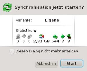 Abbildung 4: Vor dem Datenabgleich zeigt ein kleines Fenster noch einmal eine quantitative Zusammenfassung an.