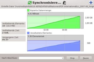 Abbildung 5: Die Fortschrittsanzeige hält Sie über die Synchronisierung auf dem Laufenden.