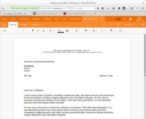 Abbildung 6: Mailbox.org beinhaltet neben seiner E-Mail-Funktion auch ein vollständiges Office-Paket mit Textverarbeitung, Tabellenkalkulation und Online-Speicher wie bei Dropbox.