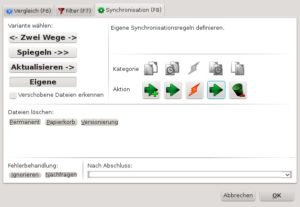 Abbildung 6: Eigene Regeln erlauben beispielsweise die simultane Synchronisation in beide Richtungen, ohne dazu einen neuen Lauf starten zu müssen.