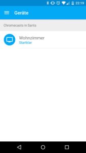 Abbildung 1: Die Chromecast-App verrät Ihnen den Namen, den Sie beim Einrichten des Streaming-Dongles vergeben haben.