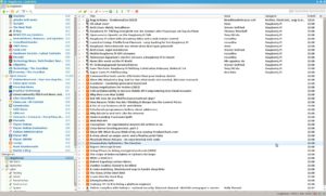 Abbildung 1: Die Oberfläche von QuiteRSS erinnert an einen Mailclient mit einer Seitenleiste und einem Bereich mit der Liste der News.