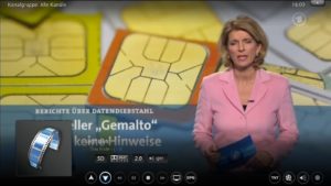 Abbildung 11: Im Vollbildmodus zappen Sie mit den Pfeiltasten durch die Sender oder rufen eine überlagerte Senderliste auf.