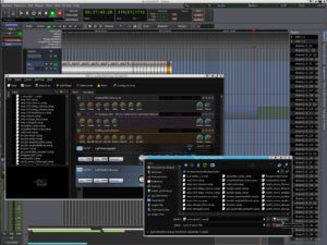 Abbildung 2: Carla Patchbay läuft hier als Plugin in Ardour. Das Setup aus fünf Plugins wird wie üblich von Ardour gespeichert und lässt sich zusätzlich in eine eigenständige Datei exportieren.