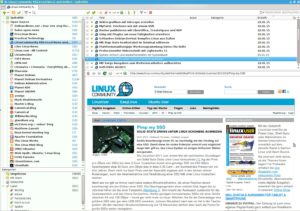 Abbildung 2: Der integrierte Browser mit Webkit als Rendering Engine erlaubt es, Webseiten direkt in QuiteRSS anzuschauen.