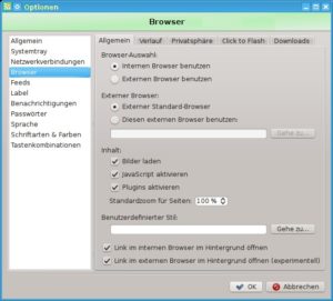 Abbildung 3: Bei Bedarf legen Sie fest, dass das Programm die Links zu den eigentlichen Webseiten an eine andere Software durchreicht.