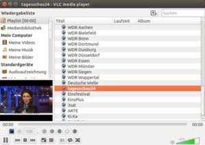 Abbildung 8: Die Wiedergabeliste in VLC vereinfacht das Umschalten.