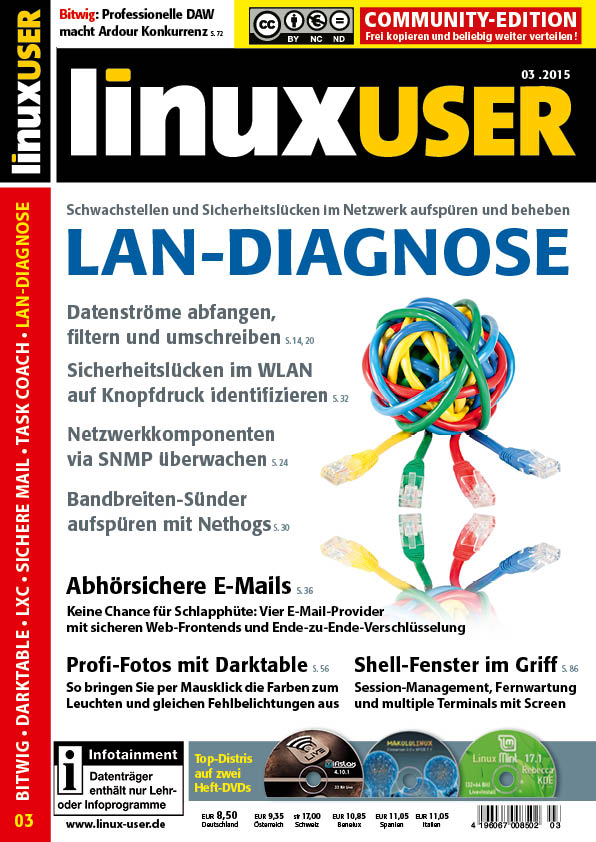 Heftcover LinuxUser Community Edition 03/2015