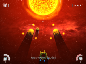 In der Nähe eines Planeten begibt sich das Raumschiff direkt in eine Umlaufbahn.