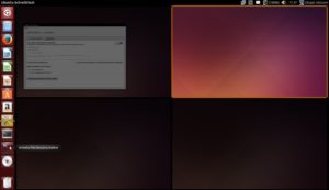 Abbildung 1: Die virtuellen Arbeitsflächen (Viewports) müssen Sie für Unity in aktuellen Ubuntu-Versionen erst wieder aktivieren. Danach erscheint ein Umschalter in der linken Startleiste.