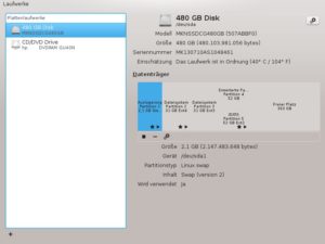 Abbildung 1: Die Oberfläche von Gnome-Disks wirkt übersichtlich.
