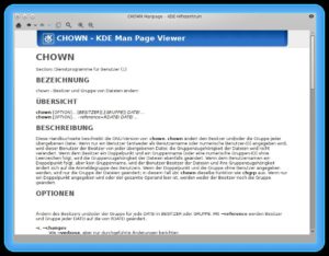 Abbildung 1: Es geht doch: der KDE-Hilfebrowser mit einer deutschen Manpage.
