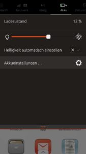Abbildung 2: Die Schnelleinstellungen und Benachrichtigungen ziehen Sie vom oberen Bildschirmrand aus auf.