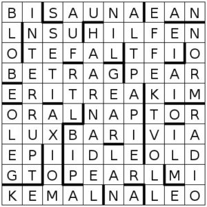 Abbildung 2: Ein mit QXW erzeugtes Rätsel, hier in der klassischen Form eines Quadrats.