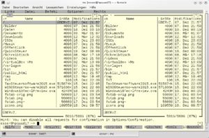 Abbildung 3: Sie mögen keine Farben im Dateimanager? Dann starten Sie den Midnight Commander einfach über "mc -b".