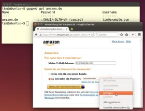 Abbildung 3: Das Passwort müssen Sie nicht abtippen, sondern lediglich über die Zwischenablage in das entsprechende Feld einfügen – entweder wie hier über das Kontextmenü oder via <code srcset=