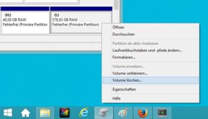 Abbildung 3: Linux-Partitionen können Sie in der Windows-Datenträgerverwaltung komplett löschen oder als Windows-Datenträger formatieren.