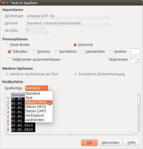 Abbildung 4: Mit Hilfe von "Text in Spalten" können Sie mehrere Textwerte in einem Rutsch in Datumswerte umwandeln.