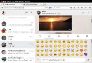Abbildung 6: Andere Aufteilung, gleiche Funktionen: Seit kurzem ist es möglich, WhatsApp vom Smartphone mit einem Webdienst zu verknüpfen und aus dem Browser heraus zu chatten.