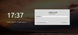 Abbildung 7: Die Bildschirmsperre von Linux Mint können Sie mit Botschaften versehen.