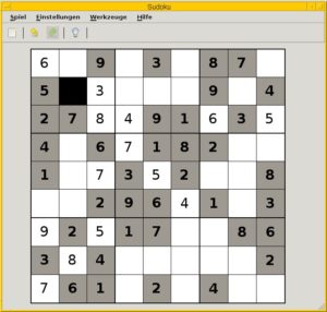 Abbildung 7: Für die Desktop-Umgebung Gnome steht eine Software bereit, die die beliebten Sudoku-Rätsel in digitaler Form anbietet.