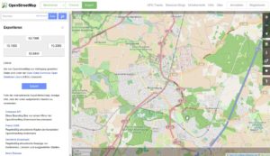 Abbildung 7: Wenn Sie einen überschaubaren Ausschnitt aus OpenStreetMap benötigen, exportieren Sie diesen am besten mit der dort bereits vorhandenen Funktion.
