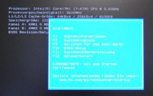 Abbildung 7: Auf diesem Rechner lässt sich das Rettungs-Windows ("Systemwiederherstellung") mit <code srcset=