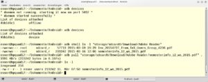 Abbildung 8: Über das Tool "adb" können Sie via USB Dateien zwischen Android-Geräten und dem Linux-PC kopieren – aber nur durch die Eingabe von Shell-Kommandos.