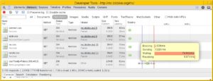 Abbildung 1: Detaillierte Auswertung der einbezogenen Stilvorlagen mit der Developer Extension von Google Chrome.