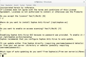 Abbildung 1: Sophos Anti-Virus für Linux installieren Sie im Terminal über ein Installationsskript.
