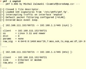 Abbildung 1: Mit p0f erhalten Sie einen ersten Überblick, welche Rechner sich mit welchem System im Netz befinden.