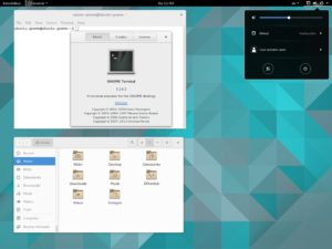 Abbildung 3: Wie gehabt hält sich auch Gnome 3.14 unter Ubuntu 15.04 dezent im Hintergrund, bis der Anwender mit der Windows-Taste das vollflächige Startmenü "Aktivitäten" öffnet.