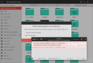 Abbildung 3: Sophos blockiert den Zugriff auf infizierte Dateien auch über Netzwerkprotokolle. Aus den Fehlermeldungen erfährt der Nutzer den Grund dafür allerdings nicht.