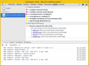 Abbildung 3: Die Chrome Developer Tools zeigen den Nutzungsgrad der von einer Webseite angeforderten Stilvorlagen.