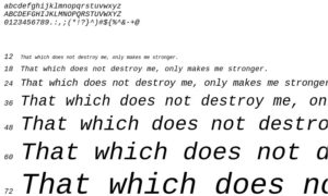 Abbildung 4: Eine mittels Convert erstellte Schriftprobe des Truetype-Fonts LiberationMono-Italic.