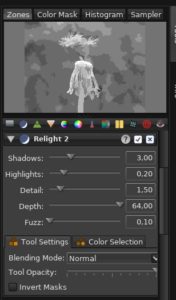 Abbildung 8: Das Relight-Tool wirkt auf die Lichter, Schatten und Mitten.