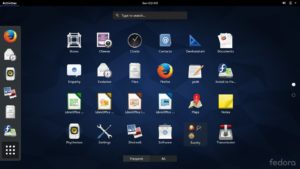 Abbildung 1: Gnome setzt nach wie vor auf die Anwendungsübersicht <code srcset=