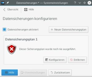 Abbildung 2: Kup bemängelt das Fehlen eines Datensicherungsplans.