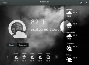 Abbildung 4: Die Gnome-Anwendungen, wie hier die Wetter-App, überzeugen mit guter Funktionalität und chickem Aussehen.