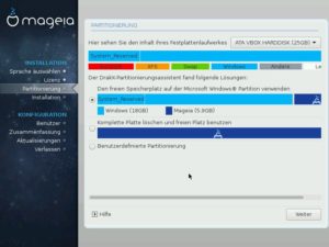 Abbildung 1: Verwenden Sie den Schieberegler, um die Aufteilung der Platte zwischen Windows und Linux zu verändern.