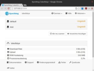 Abbildung 1: Syncthing bietet von Haus aus nur eine schlichte Weboberfläche.