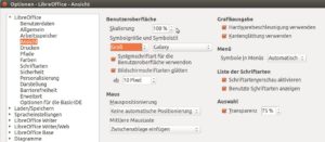Abbildung 10: In den Optionen von LibreOffice können Sie das Aussehen von LibreOffice den eigenen Wünschen anpassen.