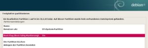 Abbildung 1: Der Debian-Installer erzeugt UEFI-System-Partitionen und macht diese automatisch bootfähig.