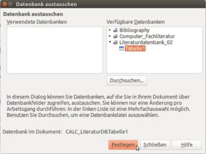 Abbildung 11: Neben Base-eigenen Tabellen können Sie auch Calc- oder Writer-Tabellen nutzen.