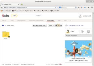 Abbildung 11: Yandex Disk kann ebenfalls Daten über das Web-Interface teilen.