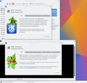 Abbildung 1: Alt und neu im Einklang: Den Dateimanager Dolphin bringt Kubuntu 15.04 noch als KDE-4-Version mit, das Terminalprogramm Konsole ist bereits auf das KDE-5-Framework portiert. Im Alltag ist davon nichts zu spüren.