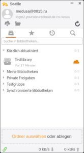 Abbildung 13: Auch der Client von YourSecureCloud bietet uneingeschränkten Zugriff auf geteilte Dateien.