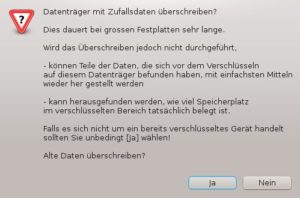 Abbildung 2: Das Programm überschreibt vor dem Neuformatieren den Datenträger.