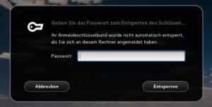 Abbildung 2: Haben Sie die automatische Anmeldung aktiviert, müssen Sie danach den Gnome-Schlüsselbund aufsperren.